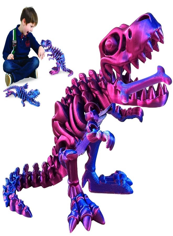 BCNJEPIN 3D Printed Toys, T Rex Dinosaur, 3D Printed Dinosaur Skeletons, Stress and Anxiety Relief Toy Full Articulated Dinosaur Bones Flexible Joints Home Office Decor Toys Gifts for Kids and Adult - Image 1